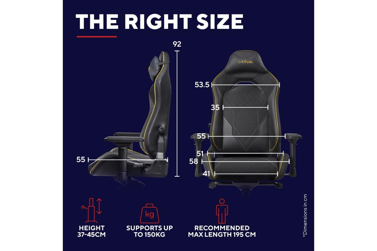 Trust GXT721 Ruya Pro Chair | Gaming Chair | PU Leather & Fabric-10