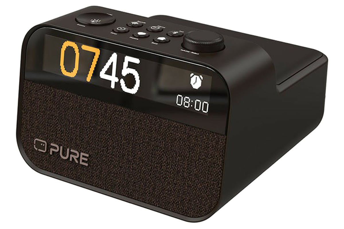 Pure Moment Charge Clock Radio with Wireless Charging | Brown/Black-3