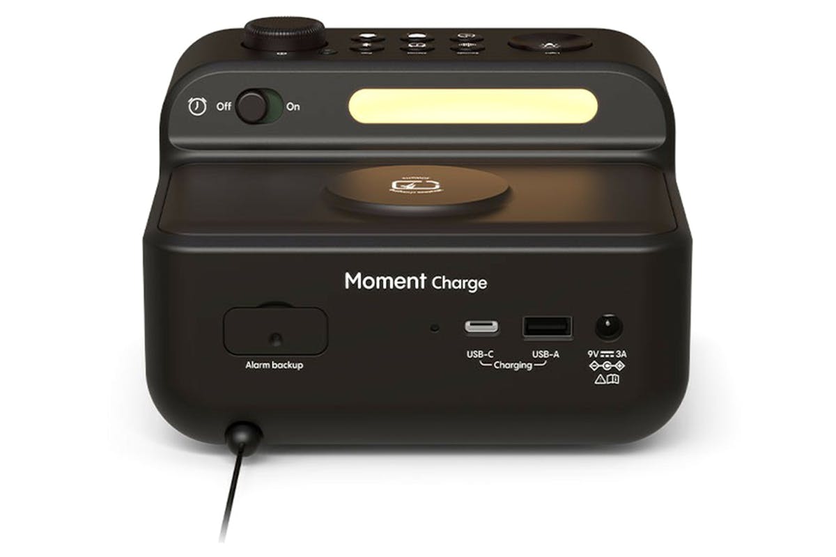 Pure Moment Charge Clock Radio with Wireless Charging | Brown/Black-4
