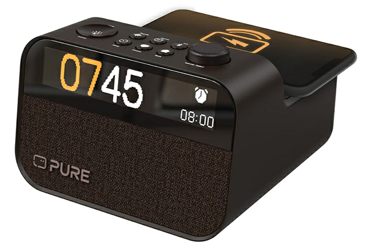 Pure Moment Charge Clock Radio with Wireless Charging | Brown/Black-5