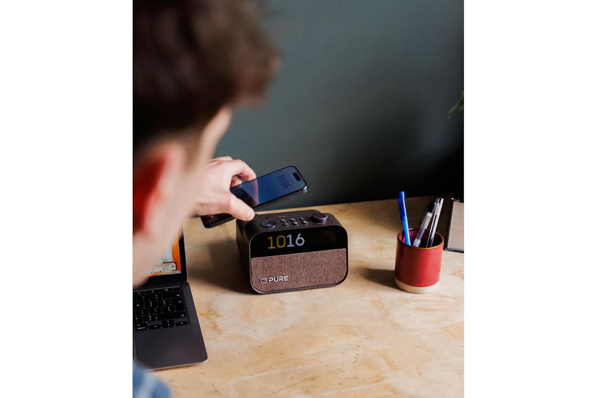 Pure Moment Charge Clock Radio with Wireless Charging | Brown/Black-7