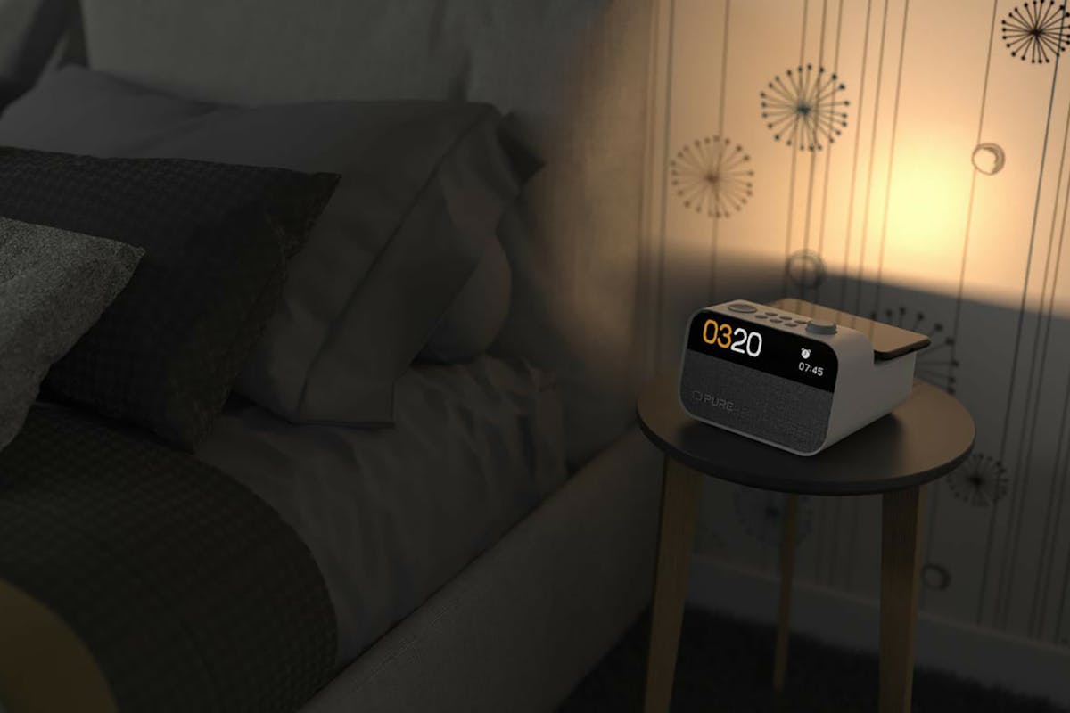 Pure Moment Charge Clock Radio with Wireless Charging | White-2