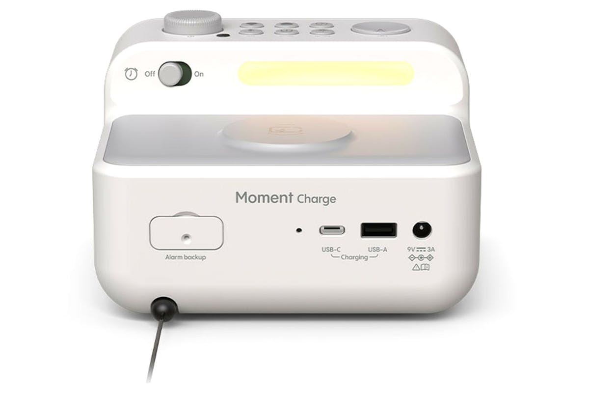 Pure Moment Charge Clock Radio with Wireless Charging | White-4