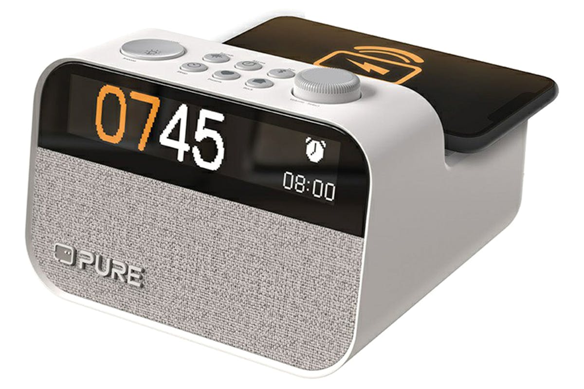 Pure Moment Charge Clock Radio with Wireless Charging | White-5