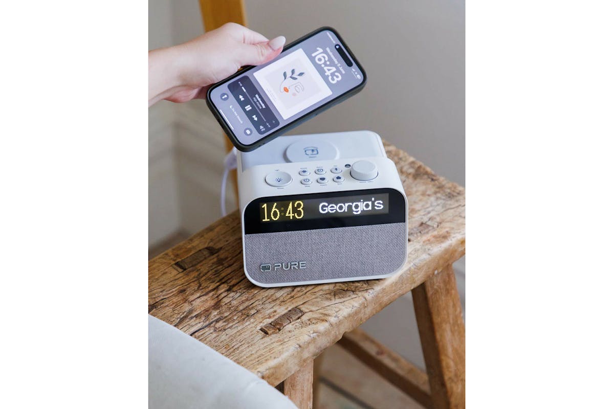 Pure Moment Charge Clock Radio with Wireless Charging | White-8
