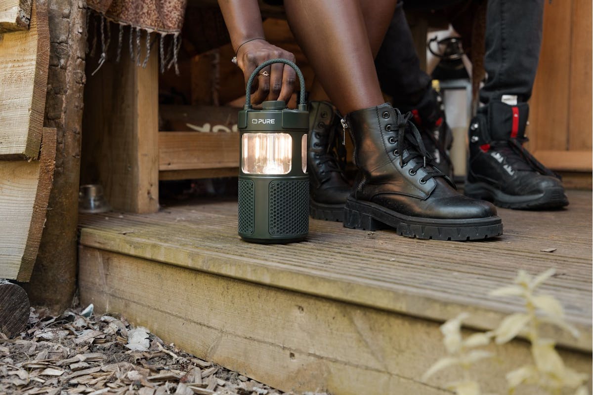 Pure Woodland Glow Bluetooth Speaker with Led Lamp | Green-6