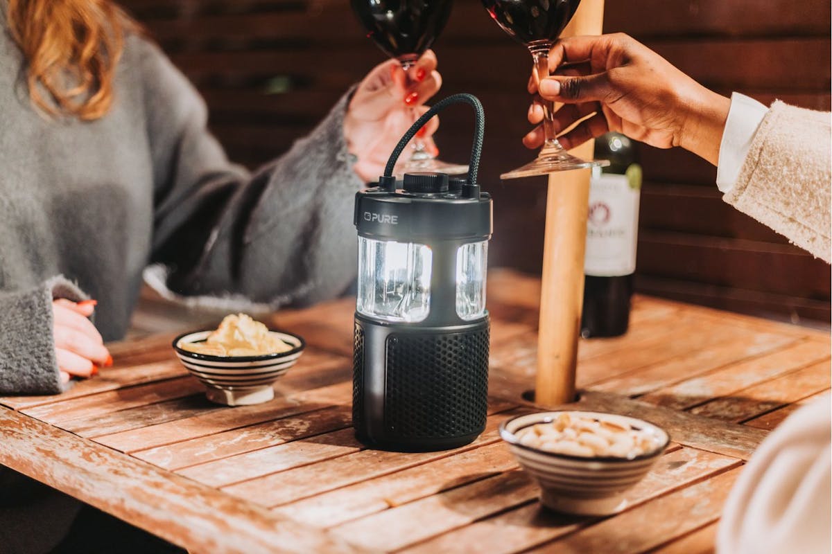 Pure Woodland Glow Bluetooth Speaker with Led Lamp | Green-10