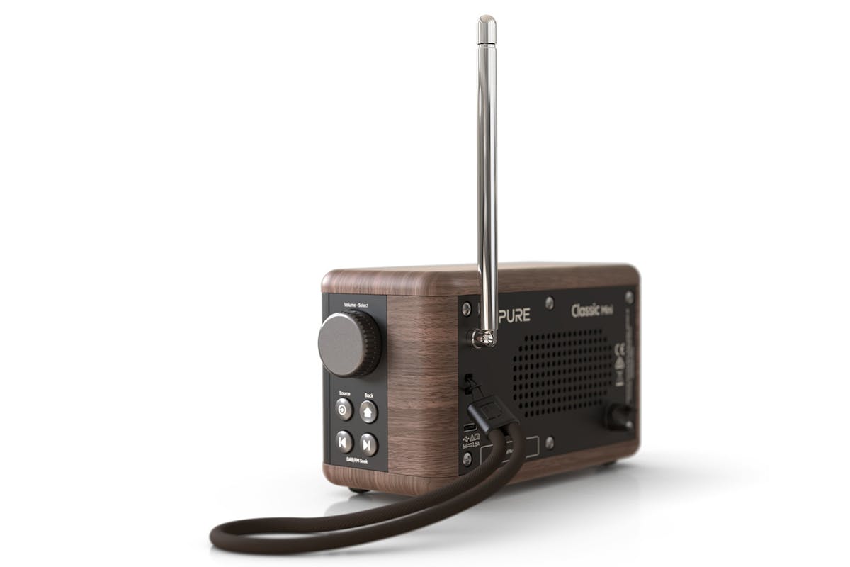Pure Classic Mini Digital Radio | Black/Walnut-4