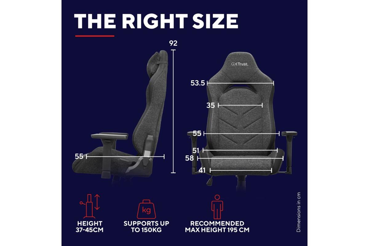 Trust GXT723 Ruya Fabric Chair | Gaming Chair | Fabric-6