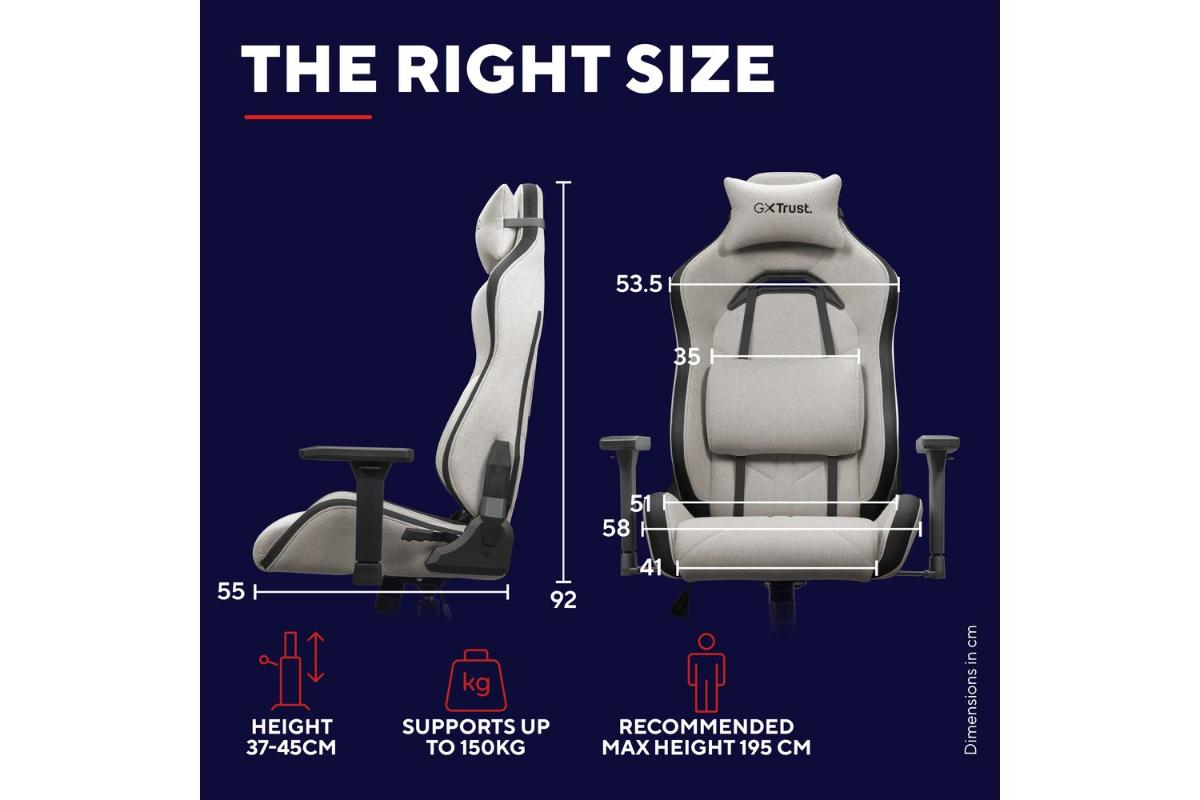 Trust GXT723B Ruya Fabric Chair | Gaming Chair | Fabric-7