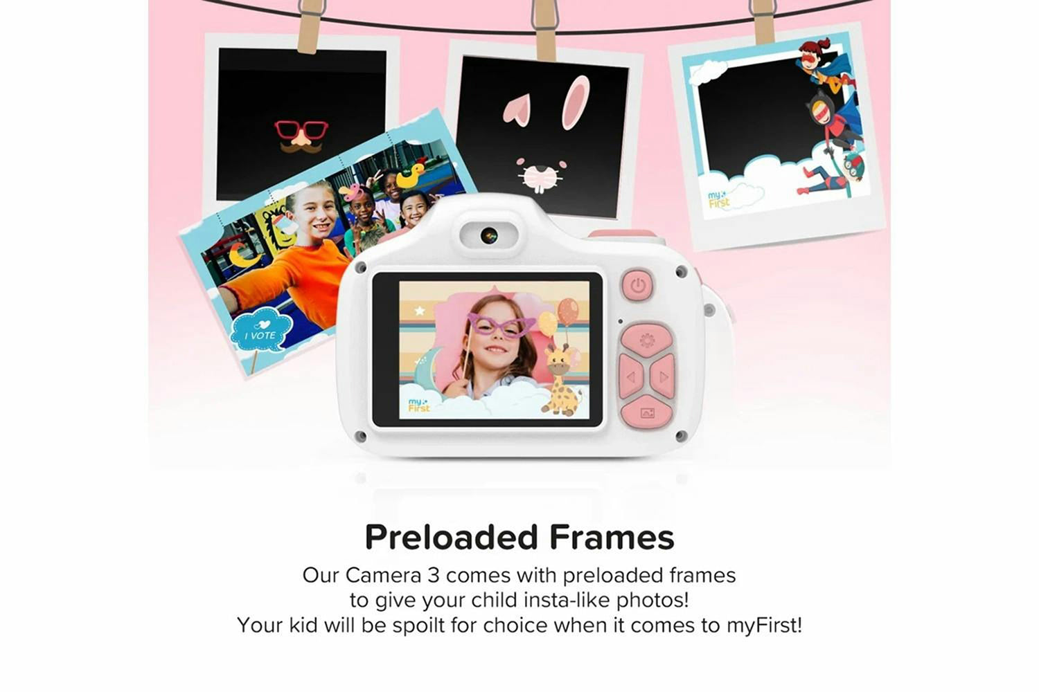 MyFirst Camera 3 Kids Digital Camera with Rubber Protective Case & Lanyard | Pink-8