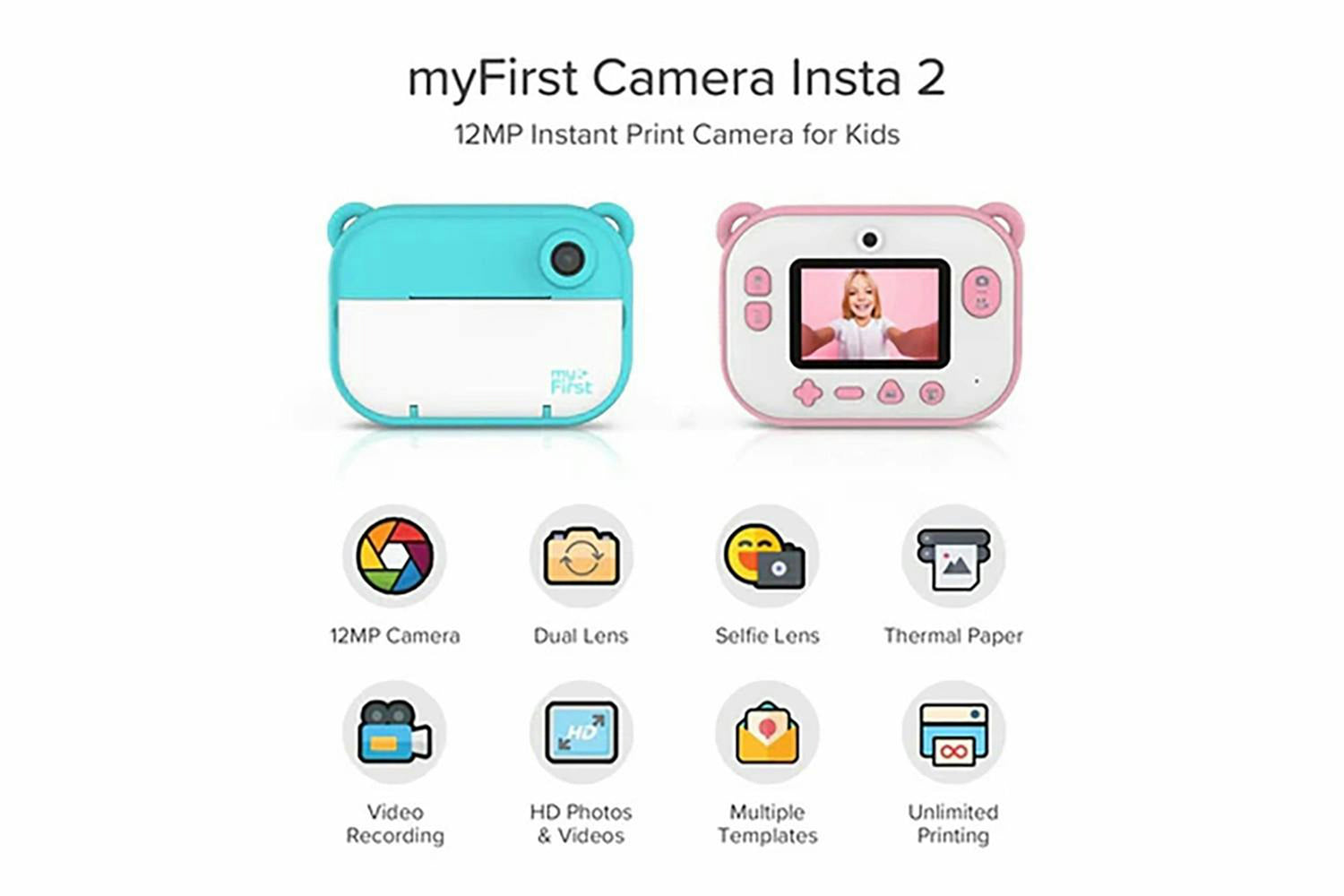 MyFirst Camera Insta 2 Instant Print Camera & Thermal Printer with Paper Refills | Pink-11