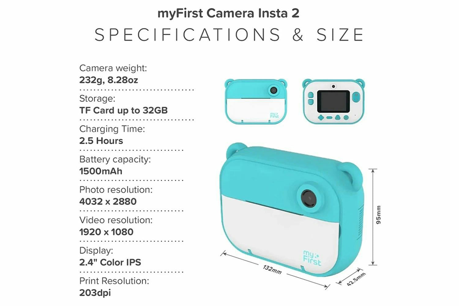 MyFirst Camera Insta 2 Instant Print Camera & Thermal Printer with Paper Refills | Blue-6