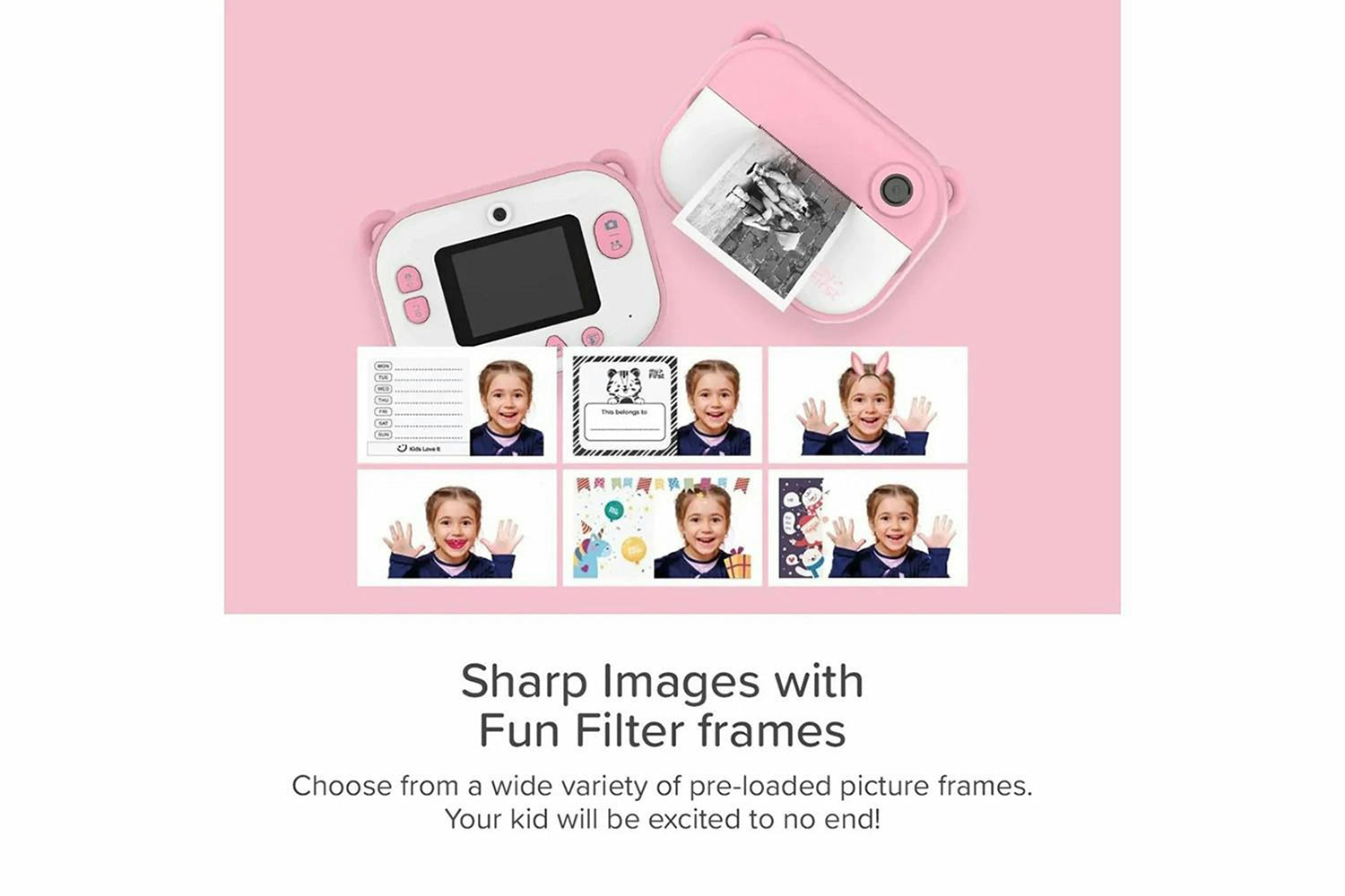 MyFirst Camera Insta 2 Instant Print Camera & Thermal Printer with Paper Refills | Pink-8