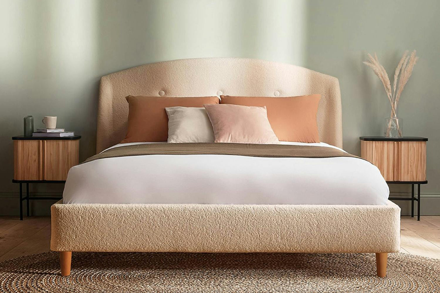 Silentnight | Evana Bed Frame with Beech Leg | Double | 4ft6 | Colour Options