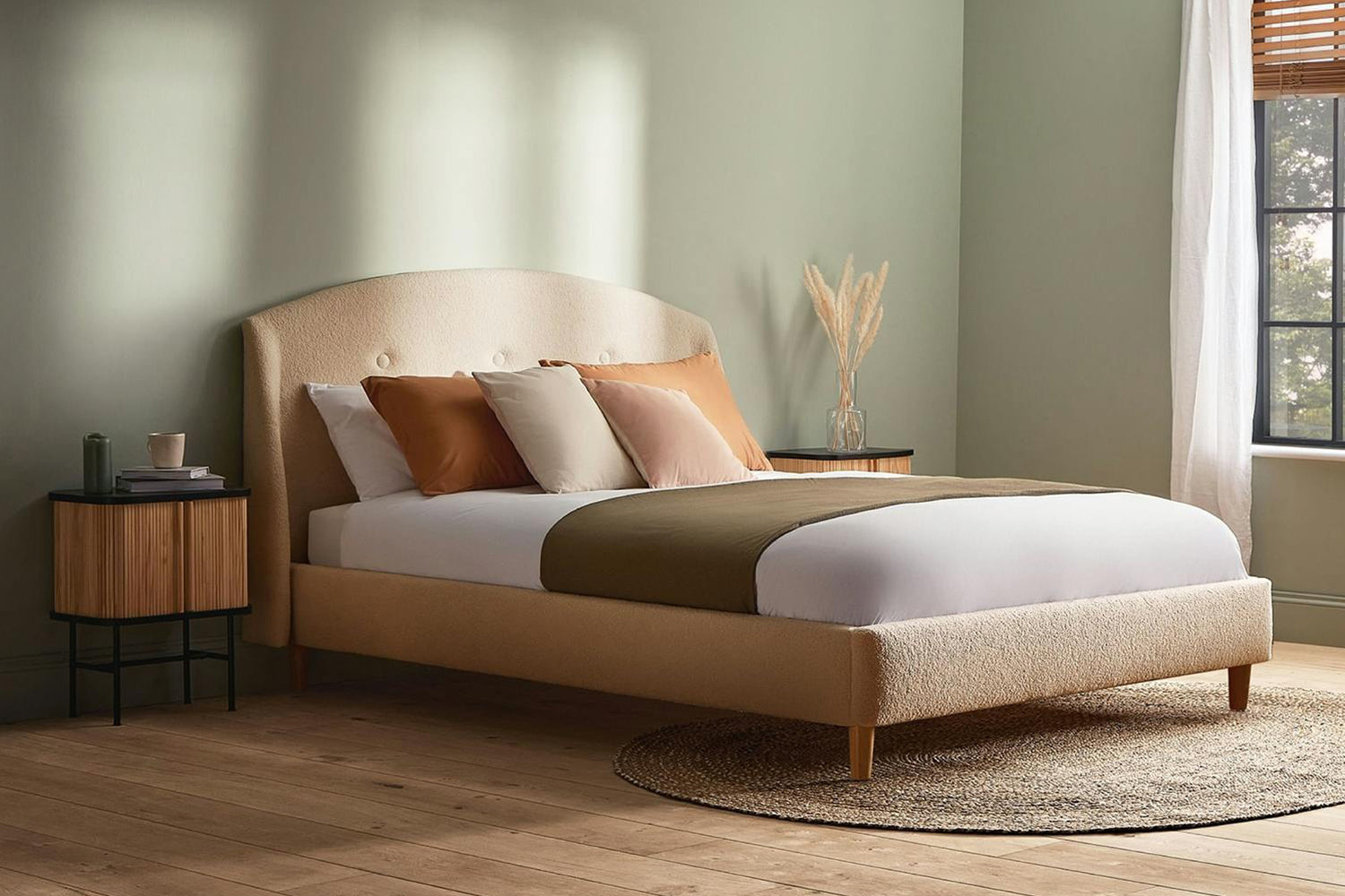 Silentnight | Evana Bed Frame with Beech Leg | Double | 4ft6 | Colour Options-8