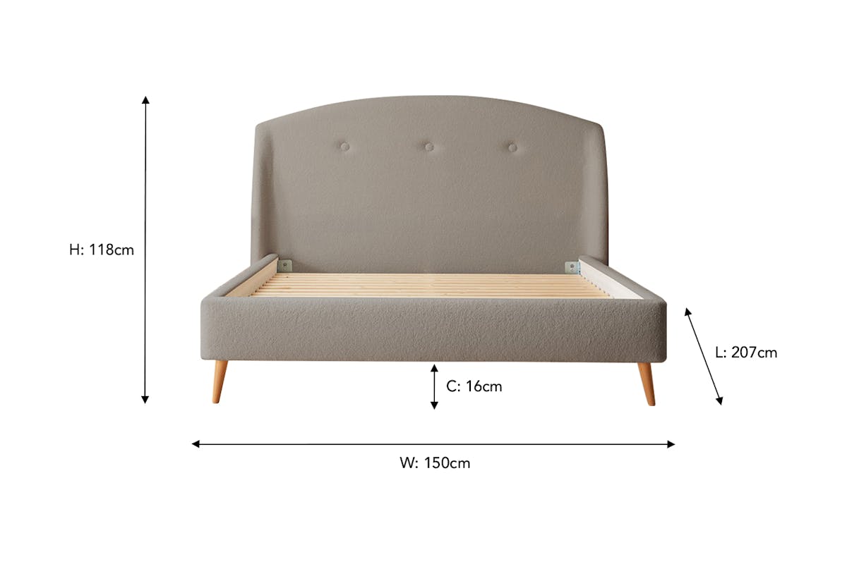 Silentnight | Evana Bed Frame with Slant Beech Leg | Double | 4ft6 | Colour Options-3