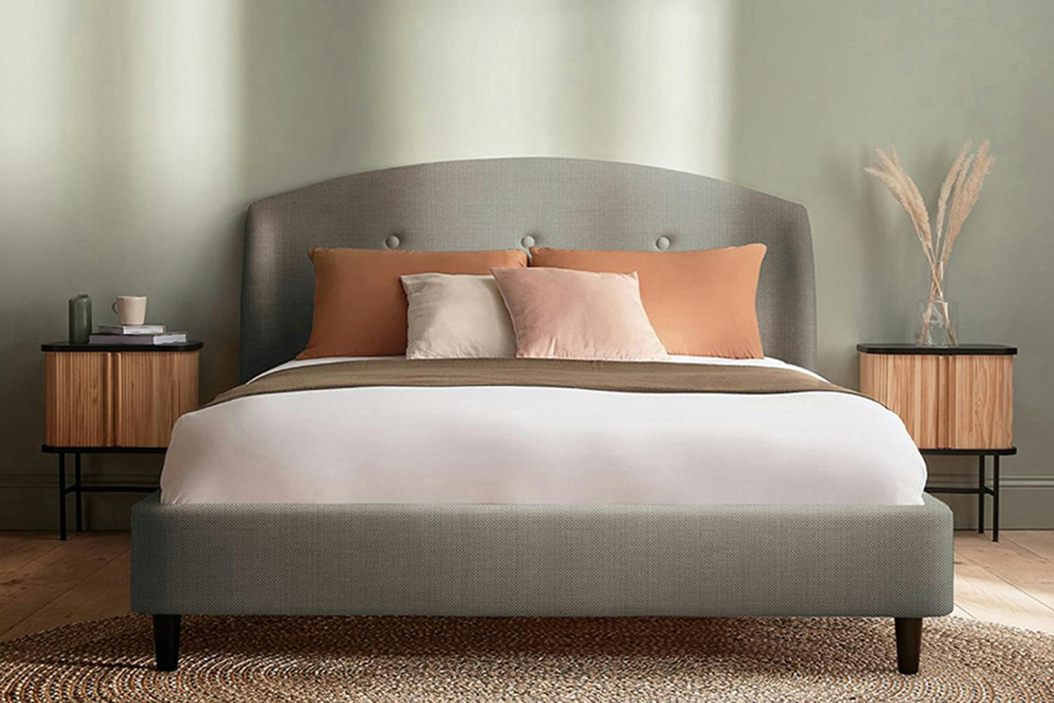 Silentnight | Evana Bed Frame with Black Leg | Double | 4ft6 | Charcoal