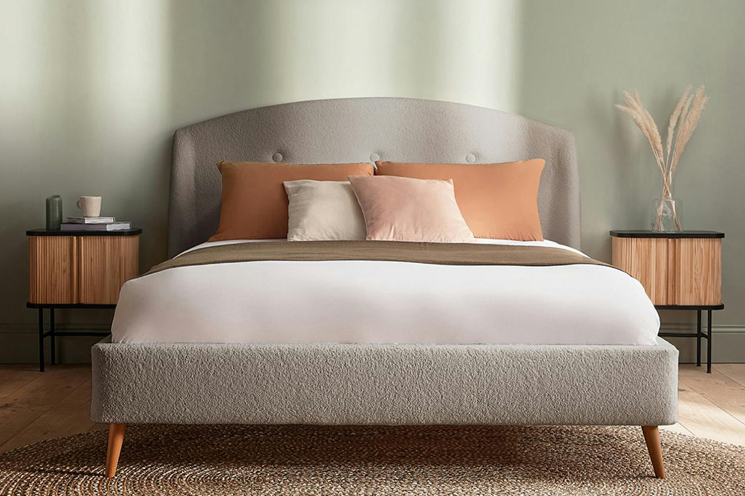 Silentnight | Evana Bed Frame with Slant Beech Leg | King | 5ft | Colour Options