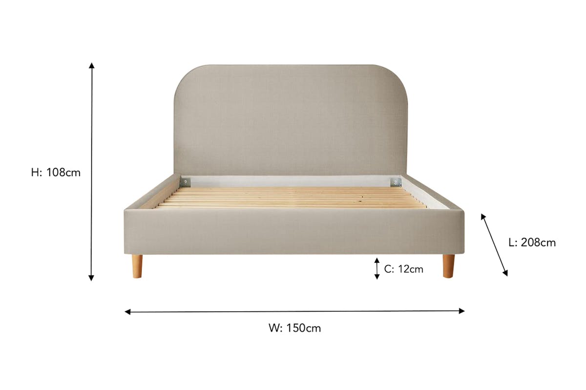 Silentnight | Fara Bed Frame with Beech Leg | Double | 4ft6 | Colour Options-3