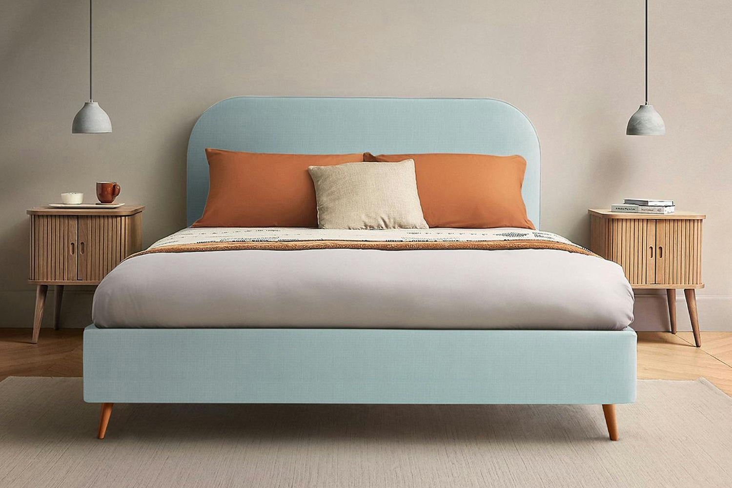 Silentnight | Fara Bed Frame with Slant Beech Leg | Double | 4ft6 | Colour Options