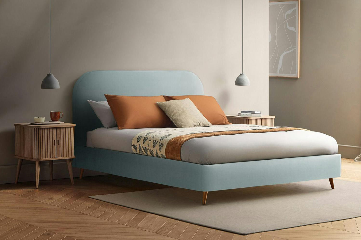 Silentnight | Fara Bed Frame with Slant Beech Leg | Double | 4ft6 | Colour Options-4
