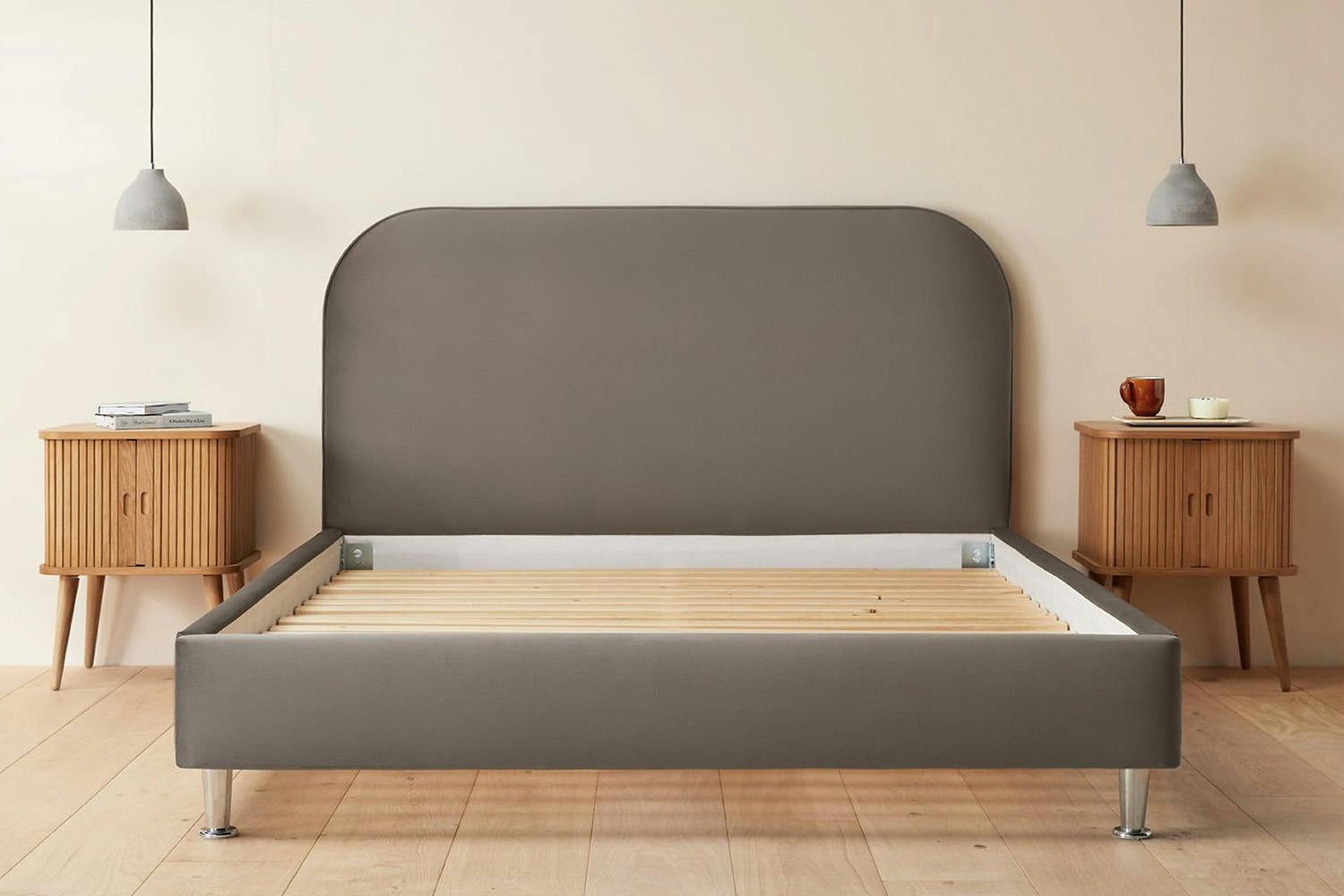 Silentnight | Fara Bed Frame with Chrome Leg | Double | 4ft6 | Charcoal-2