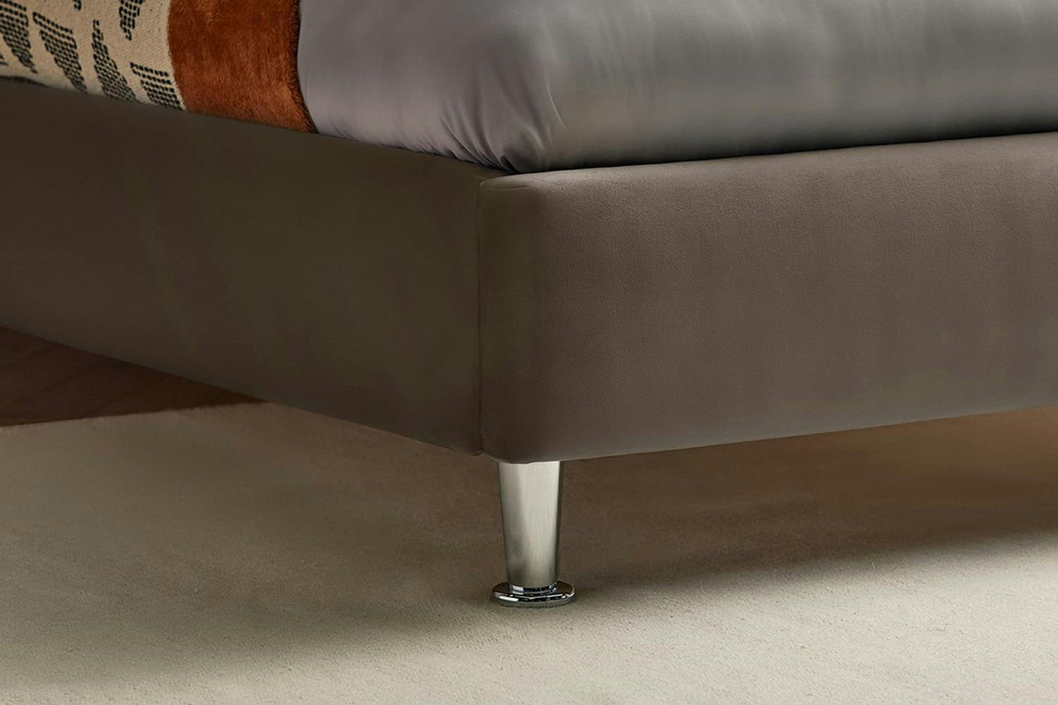 Silentnight | Fara Bed Frame with Chrome Leg | Double | 4ft6 | Charcoal-5