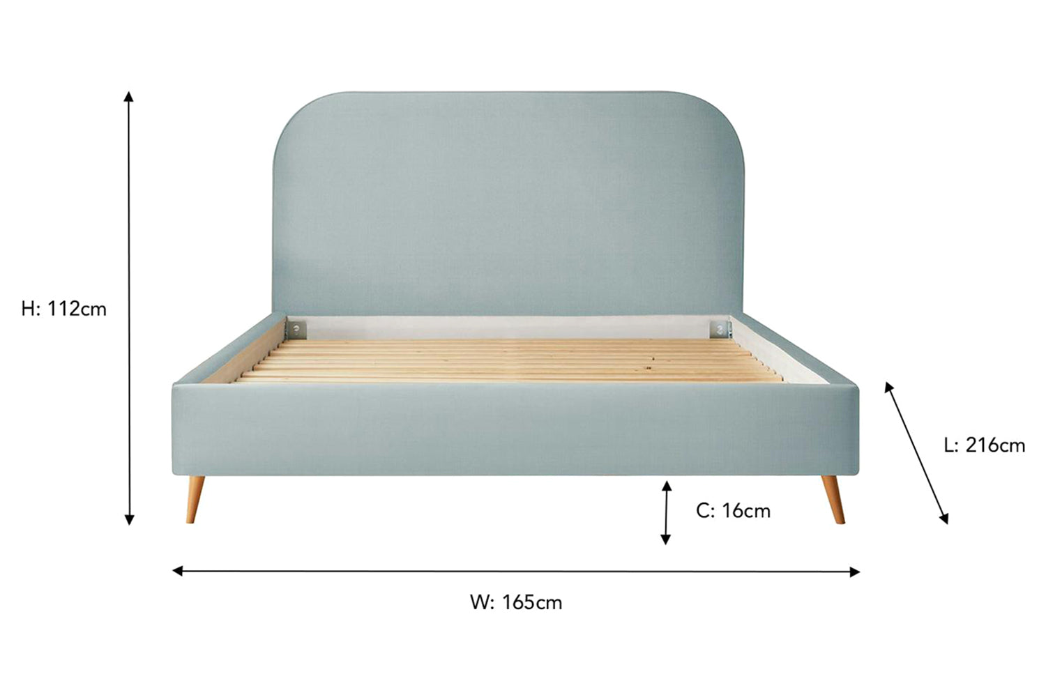 Silentnight | Fara Bed Frame with Slant Beech Leg | King | 5ft | Colour Options-3