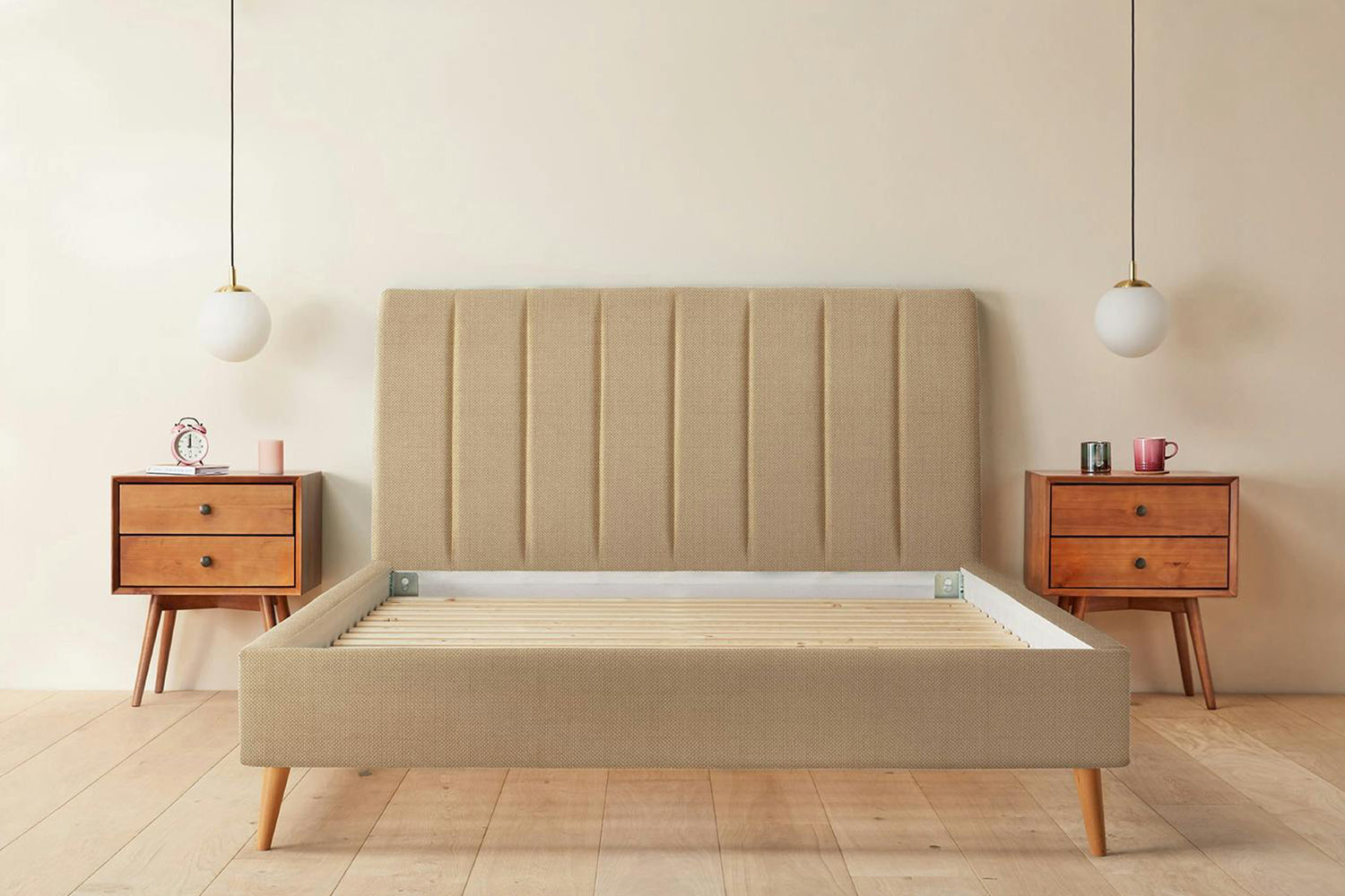 Silentnight | Octavia Bed Frame with Slant Beech Leg | Double | 4ft6 | Colour Options-2
