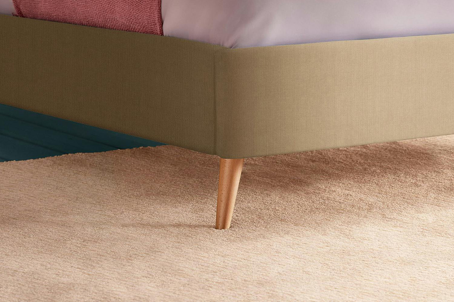 Silentnight | Octavia Bed Frame with Slant Beech Leg | Double | 4ft6 | Colour Options-5