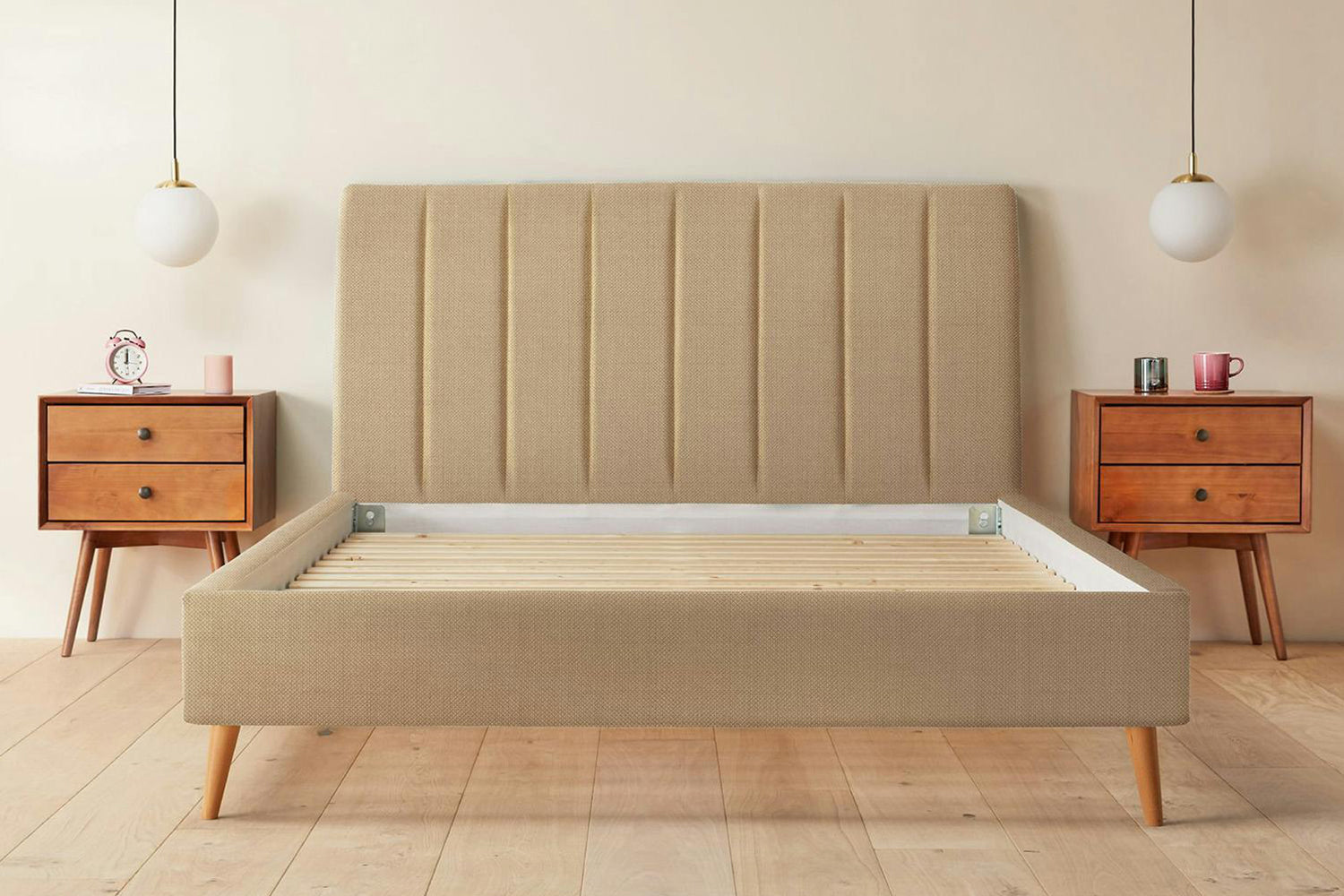 Silentnight | Octavia Bed Frame with Slant Beech Leg | King | 5ft | Colour Options-2