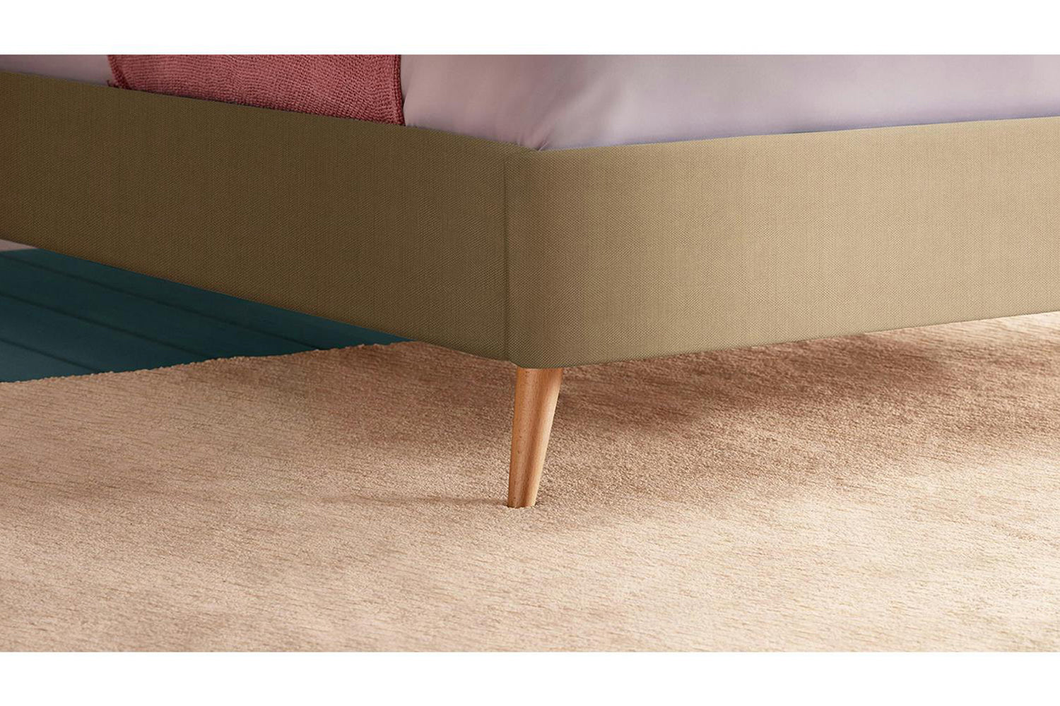 Silentnight | Octavia Bed Frame with Slant Beech Leg | King | 5ft | Colour Options-5