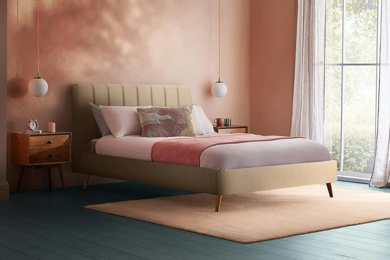 Silentnight | Octavia Bed Frame with Slant Beech Leg | Super King | 6ft | Colour Options-4