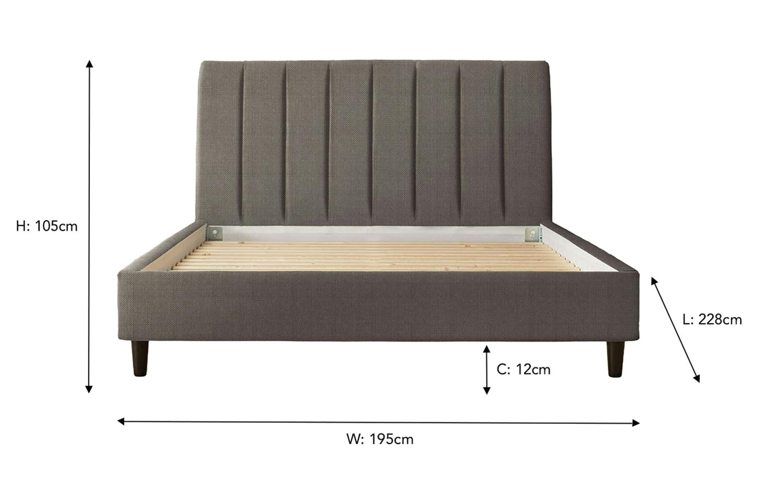 Silentnight | Octavia Bed Frame with Black Leg | Super King | 6ft | Colour Options-3