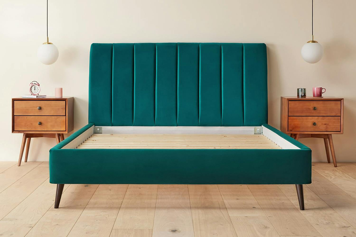Silentnight | Octavia Bed Frame with Slant Dark Leg | Super King | 6ft | Peacock-2