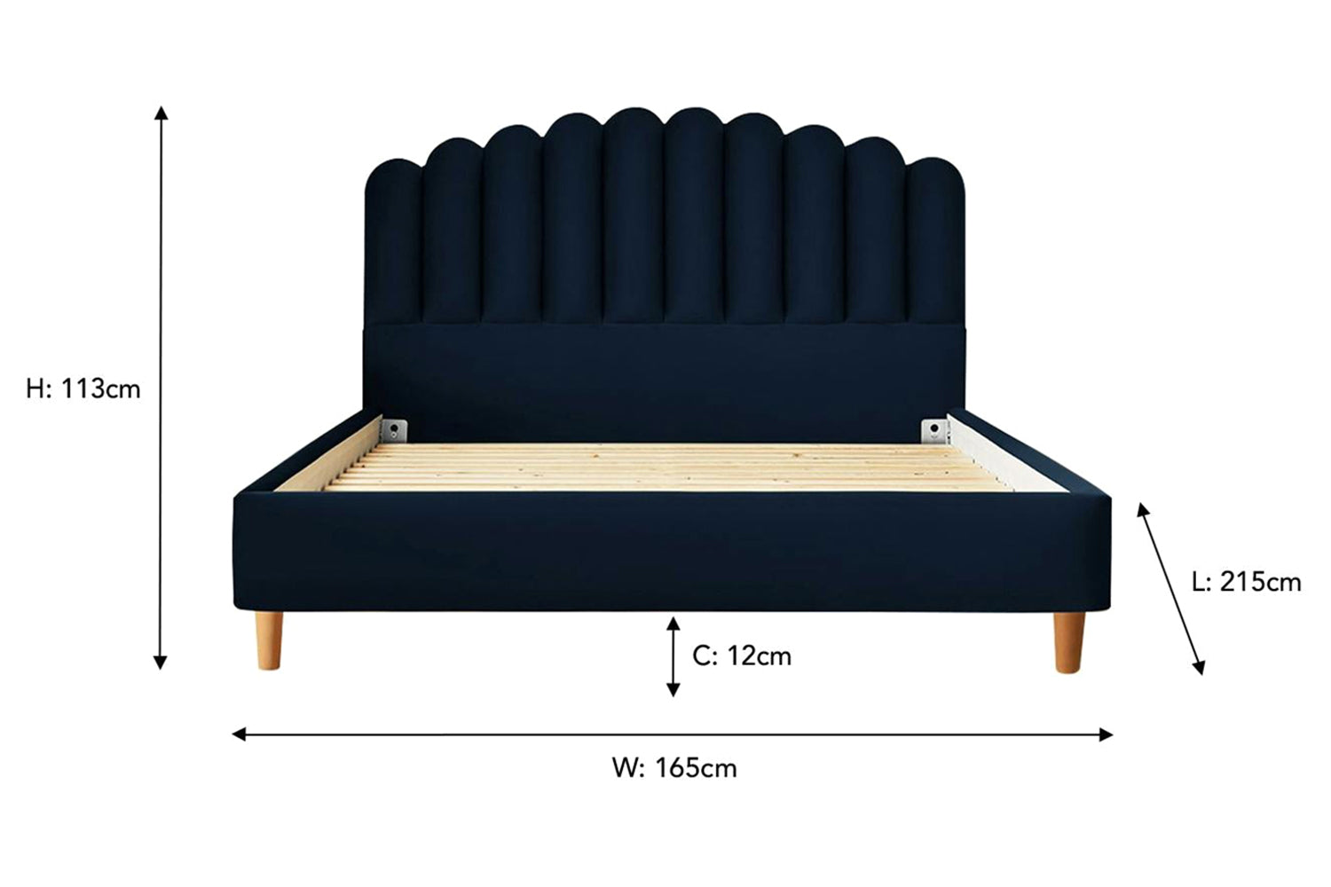 Silentnight | Oriana Bed Frame with Beech Leg | King | 5ft | Colour Options-3