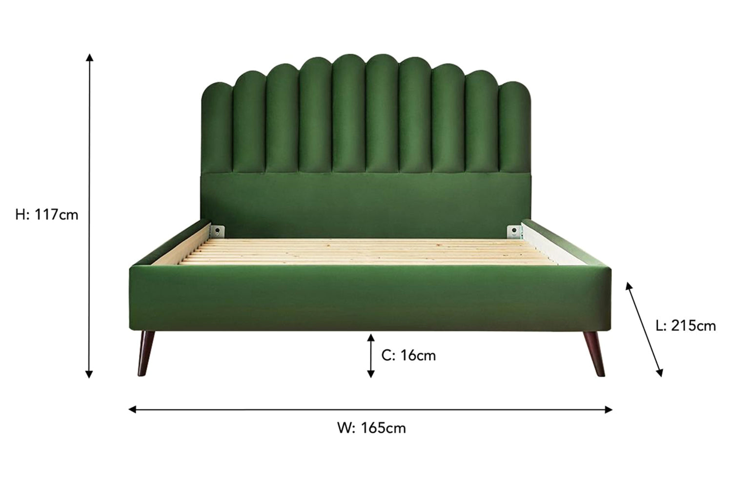 Silentnight | Oriana Bed Frame with Slant Dark Leg | King | 5ft | Colour Options-3