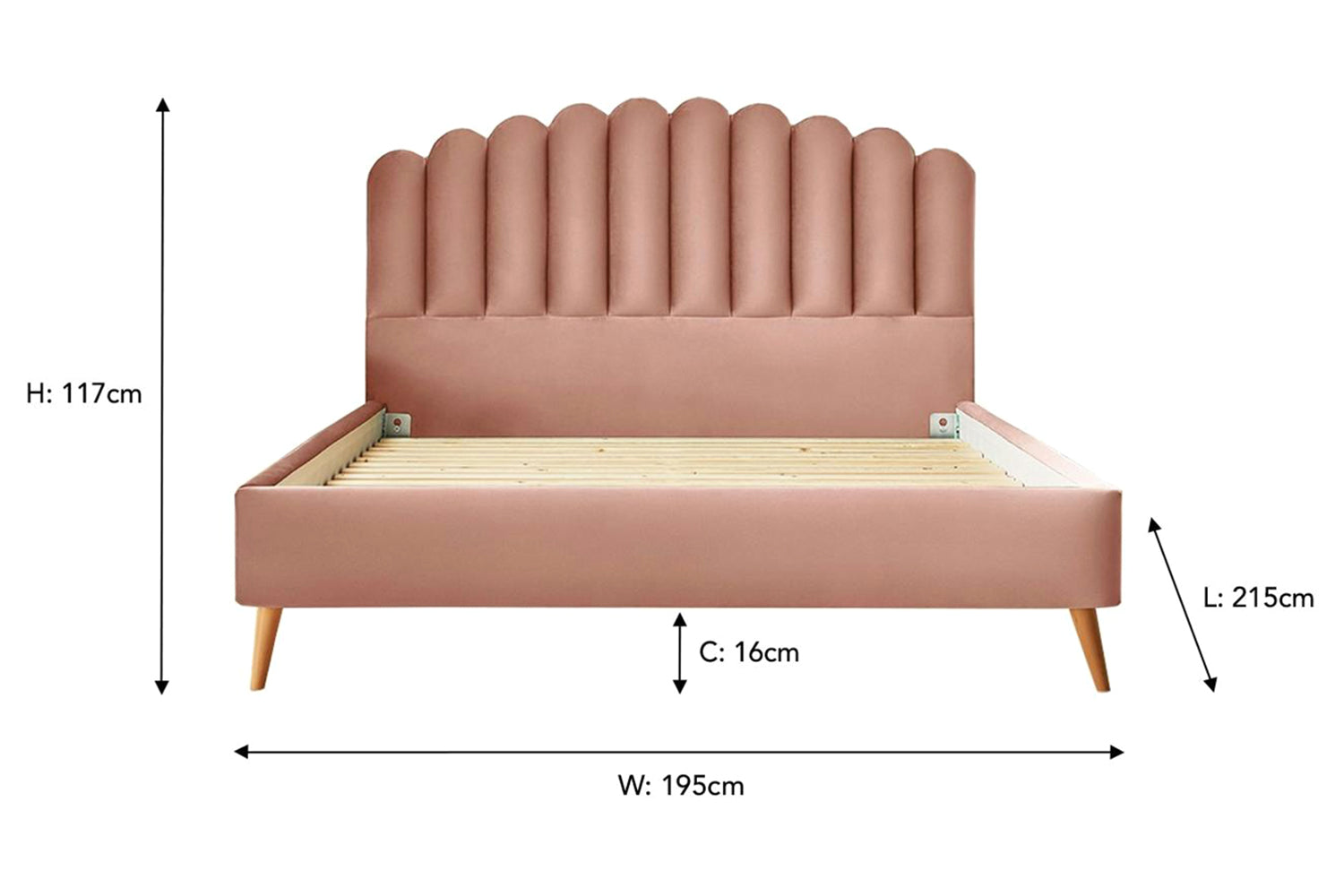 Silentnight | Oriana Bed Frame with Slant Beech Leg | Super King | 6ft | Colour Options-3