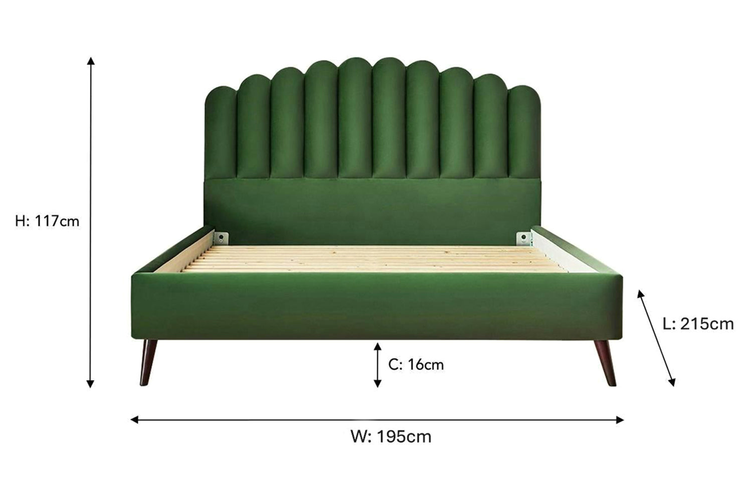 Silentnight | Oriana Bed Frame with Slant Dark Leg | Super King | 6ft | Colour Options-3
