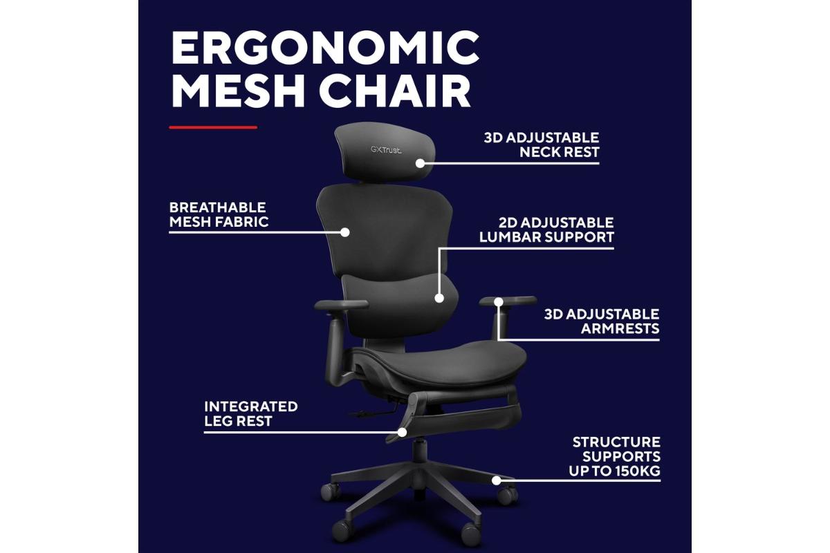 Trust GXT725 Rivara Mesh Chair | Gaming Chair | Mesh-9