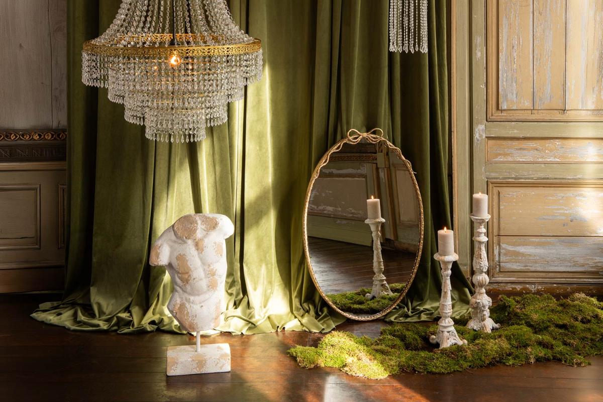 Oval Iron Frame Wall Mirror | Gold | 63 x 94 cm-2