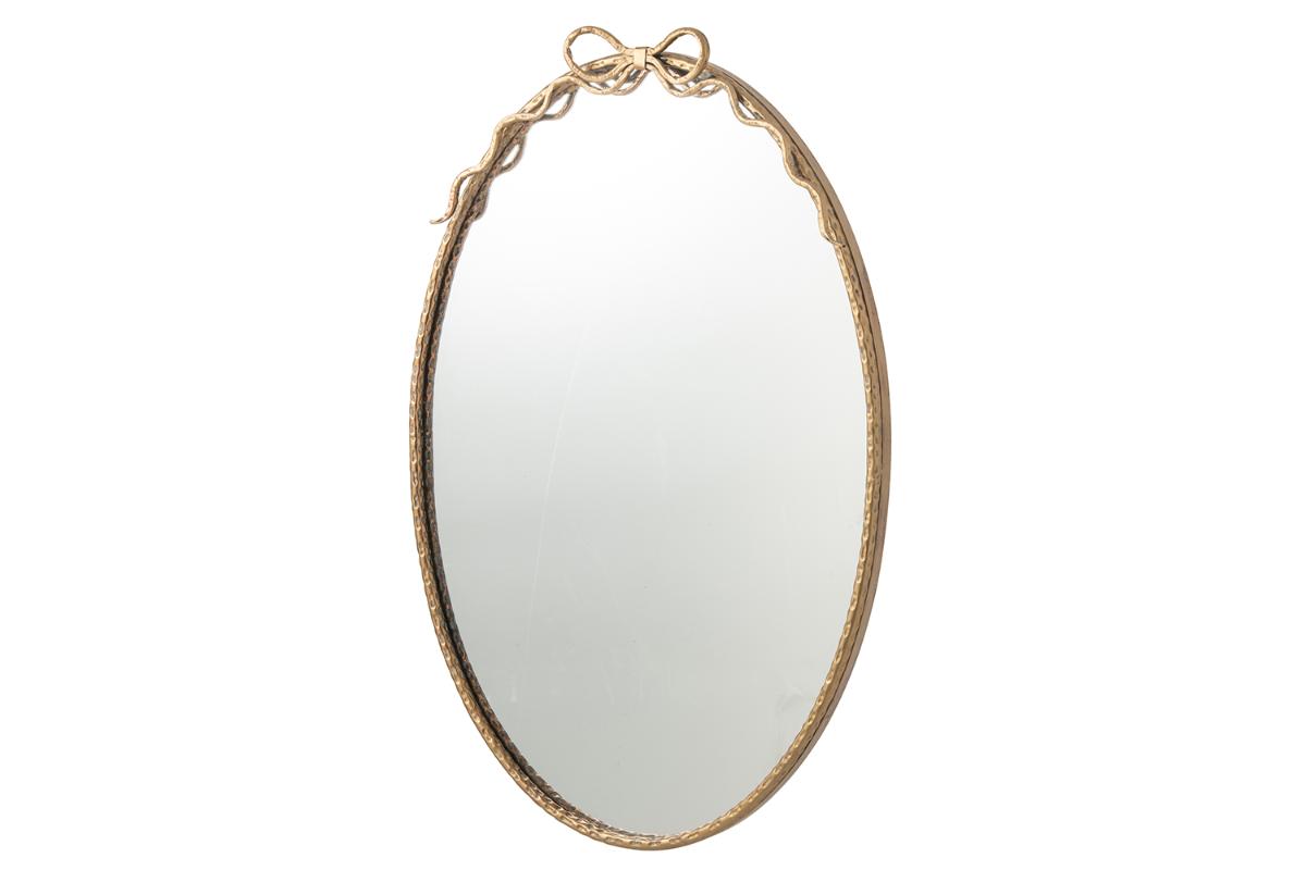Oval Iron Frame Wall Mirror | Gold | 63 x 94 cm