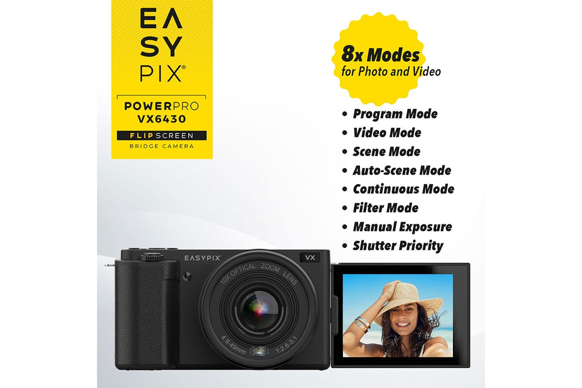 Easypix PowerPro VX6430 Flip Screen WiFi Bridge Camera-7