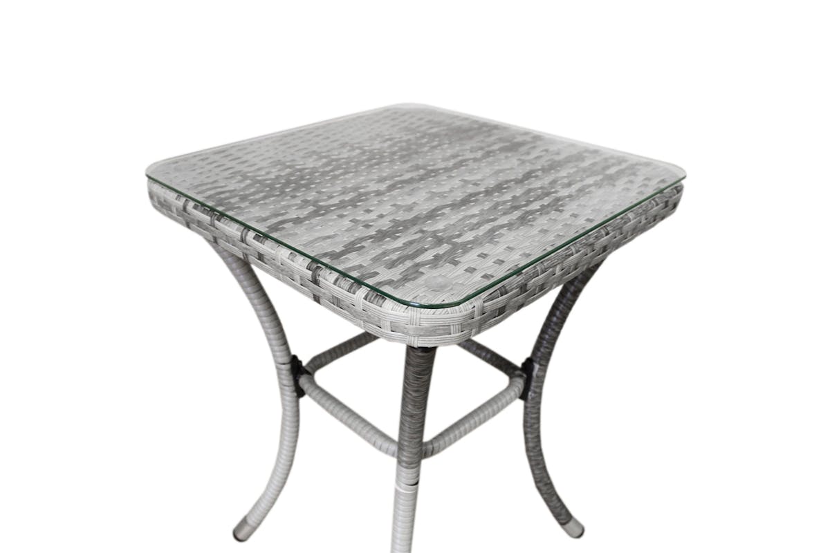 Monstershop Rattan Bistro Garden Furniture Set | Light Grey-10