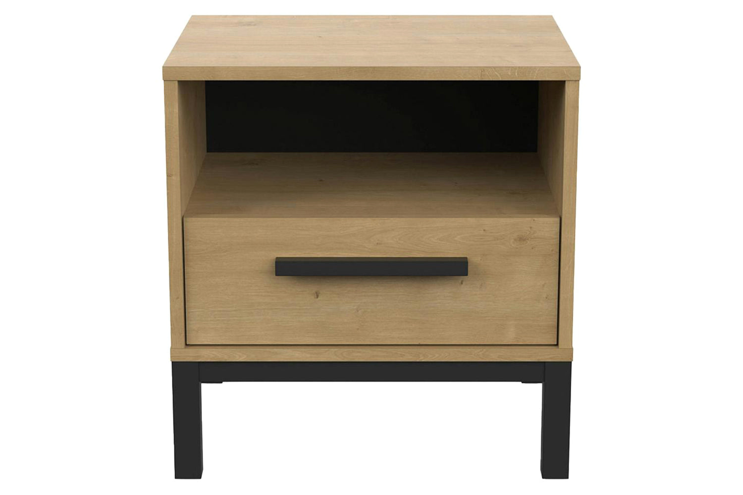 Craft Bedside Table | 1 Drawer | Black/Oak Effect