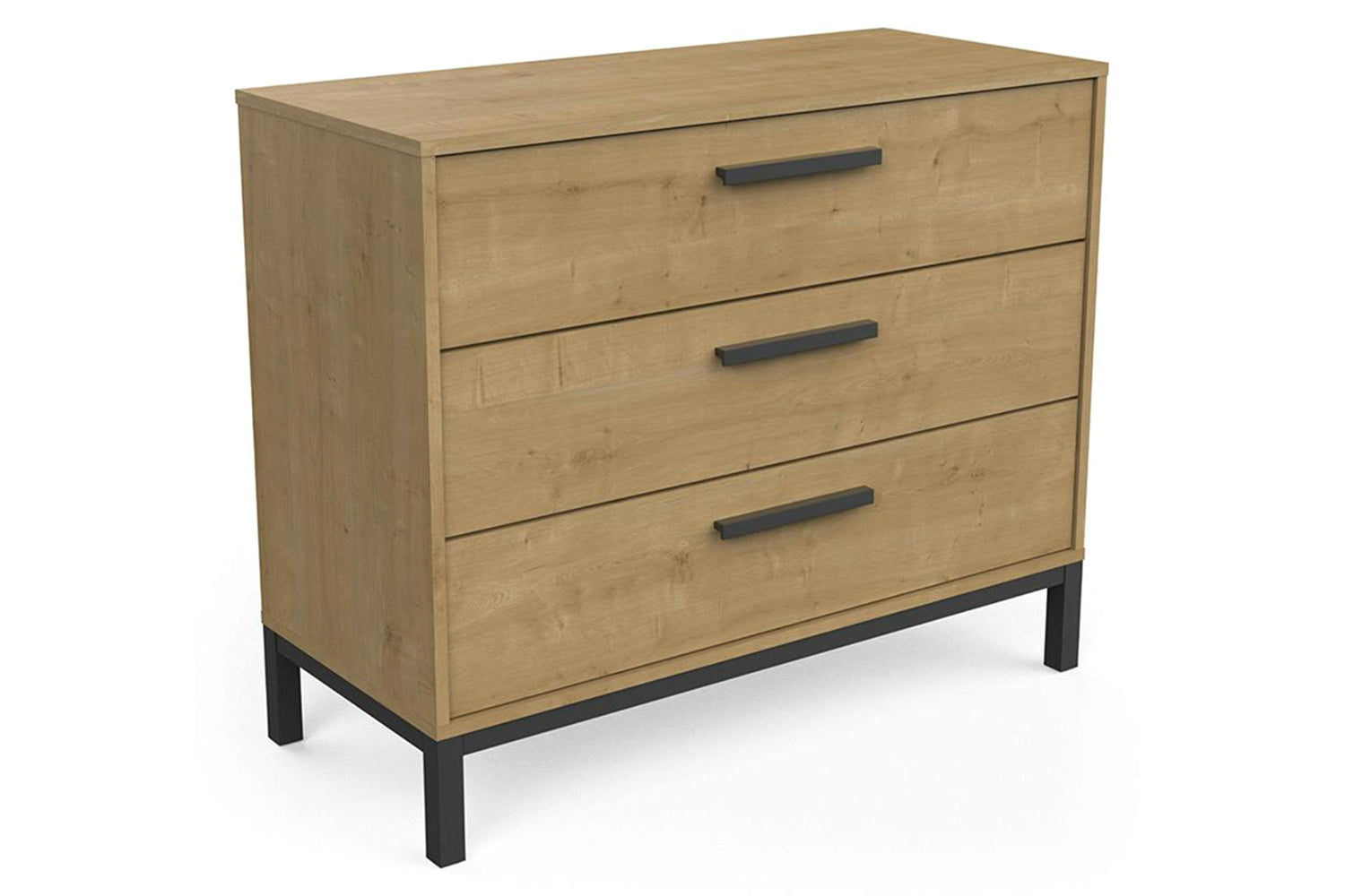 Craft Chest of Drawer | 3 Drawer | Black/Oak Effect-4