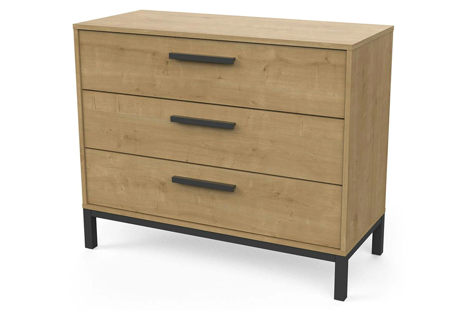 Craft Chest of Drawer | 3 Drawer | Black/Oak Effect-5