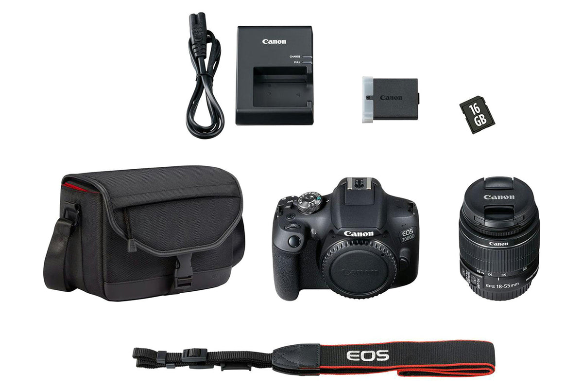 Canon EOS 2000D Camera with EF-S 18-55mm IS II Lens Shoulder Bag & SD Card | Black-9