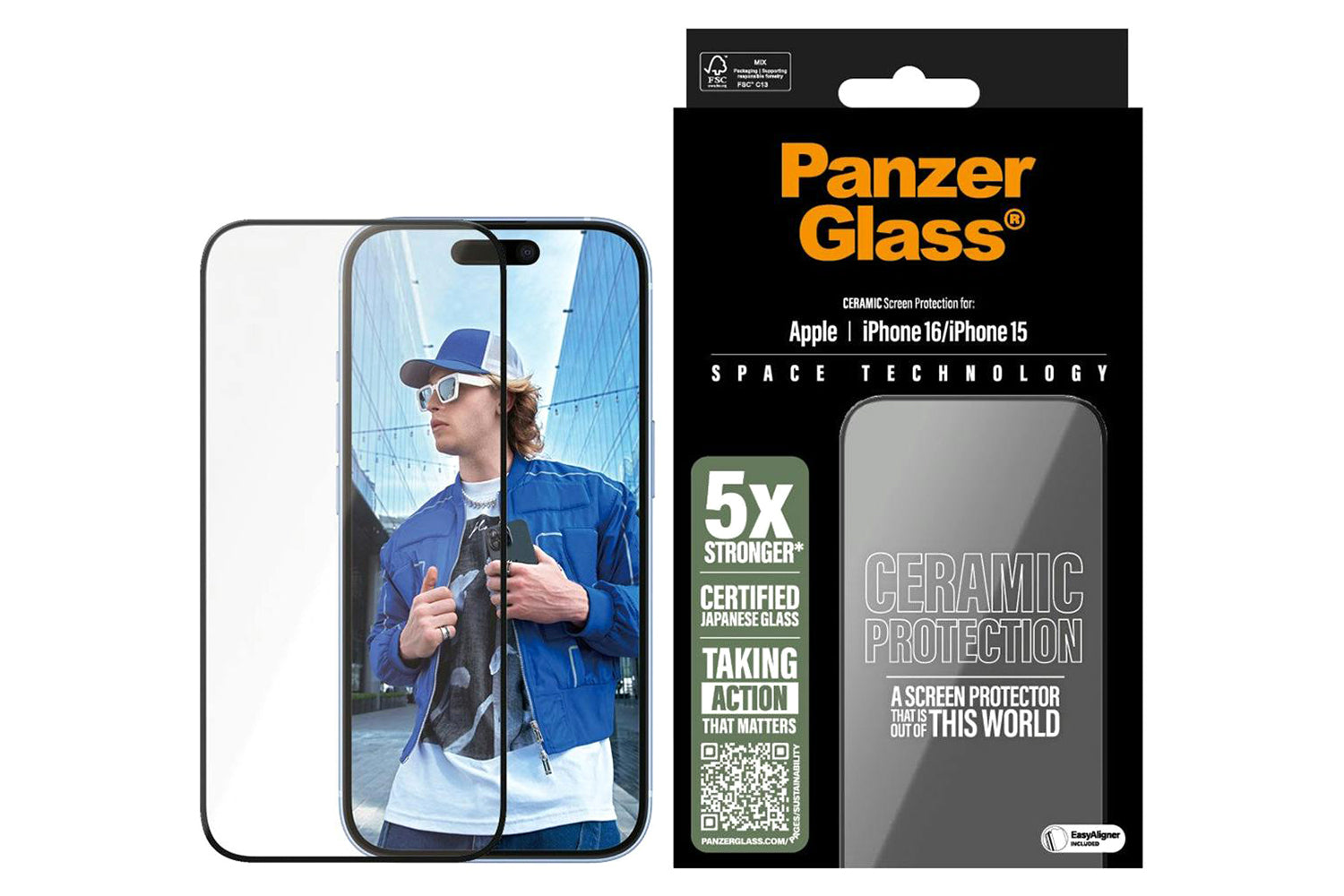 PanzerGlass iPhone 16 & 15 Ultra-Wide Fit Ceramic Screen Protector-2